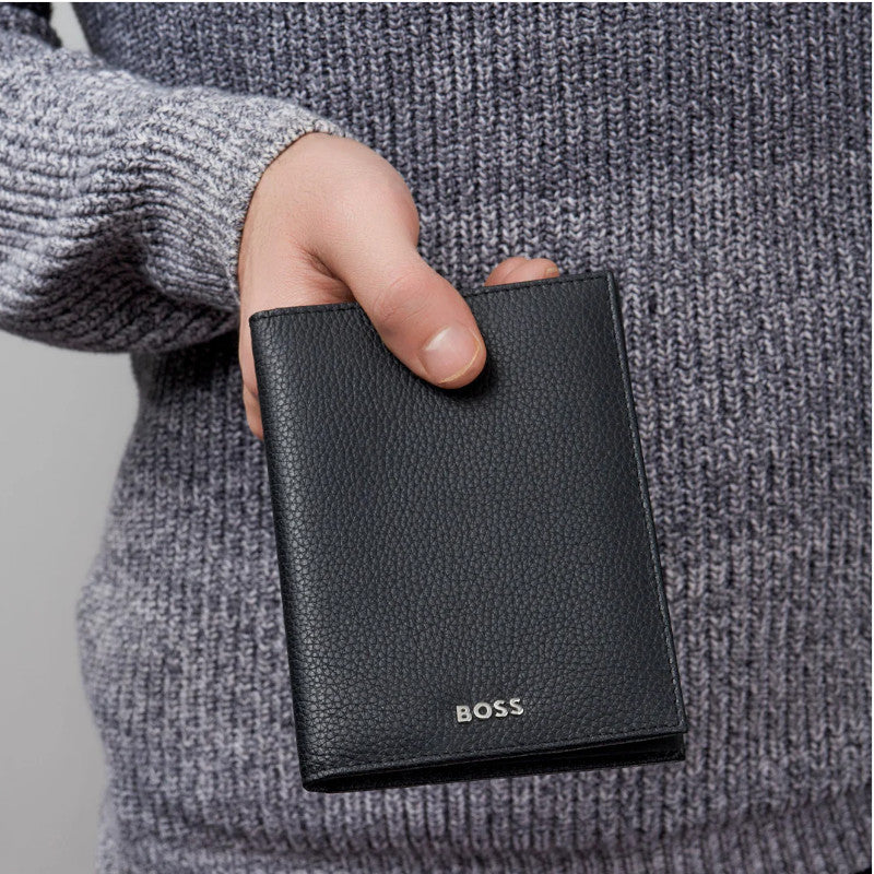 HUGO BOSS Porte-passeport grainé classique