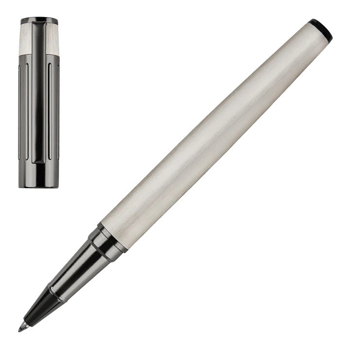 HUGO BOSS Stylo roller Engrenages chromés