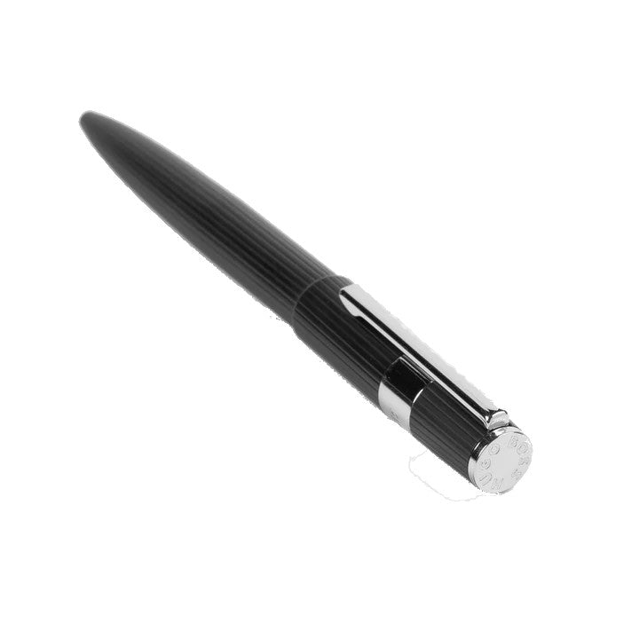 HUGO BOSS Stylo bille Motif engrenages rayé noir/chrome