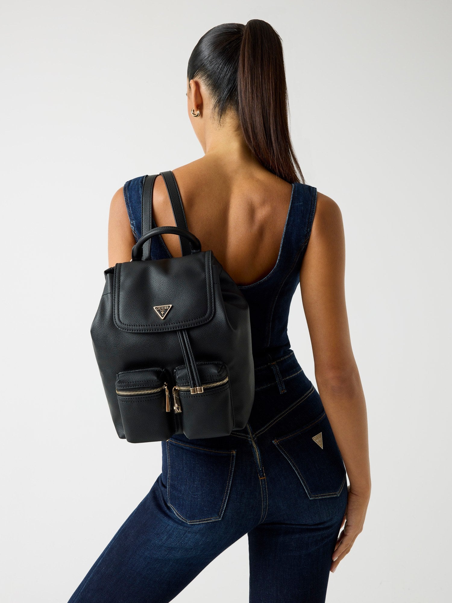 Noir - GUESS Sac à dos Manhattan II Flap Backpack
