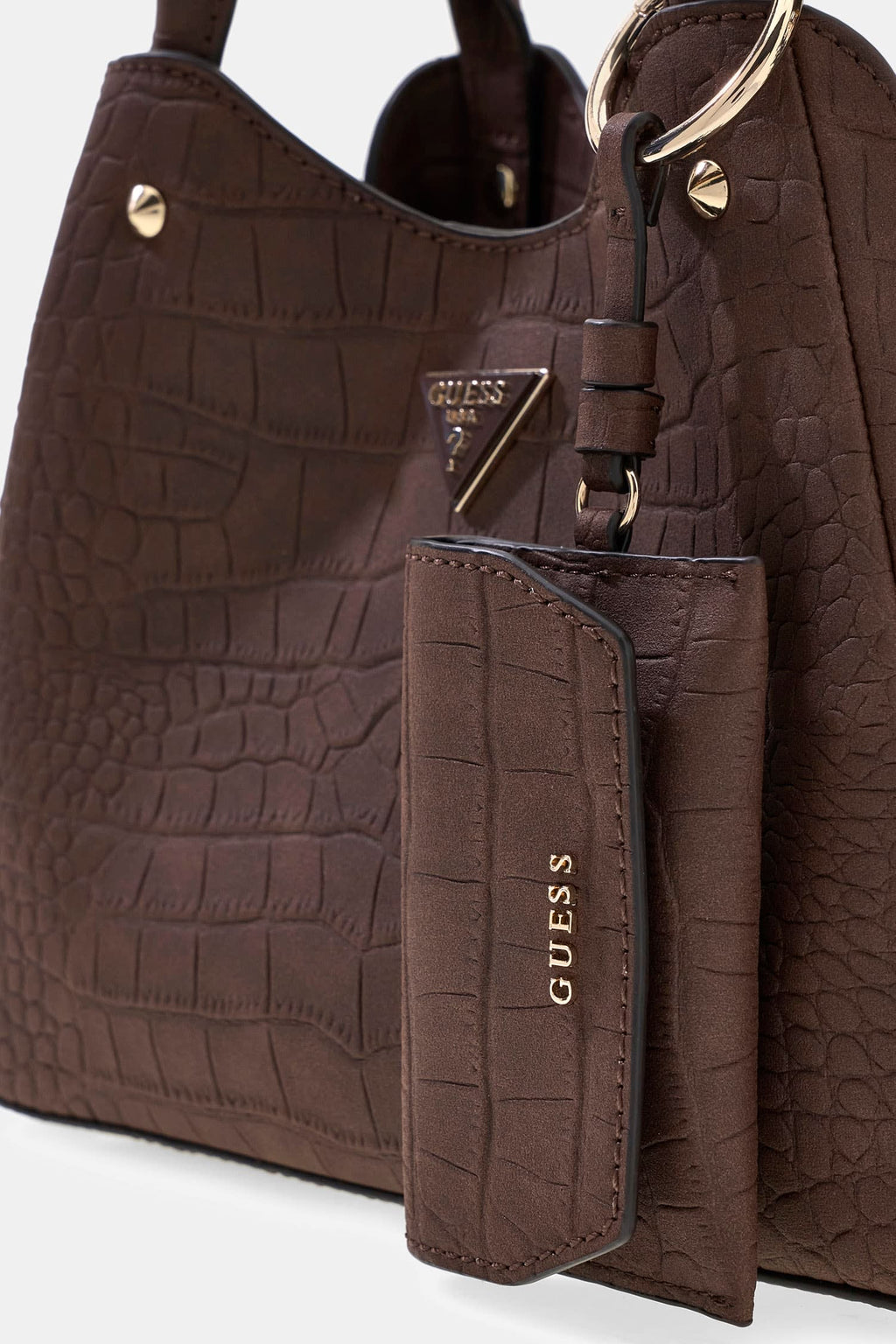 Espresso - GUESS Lorella Small Girlfriend Croco