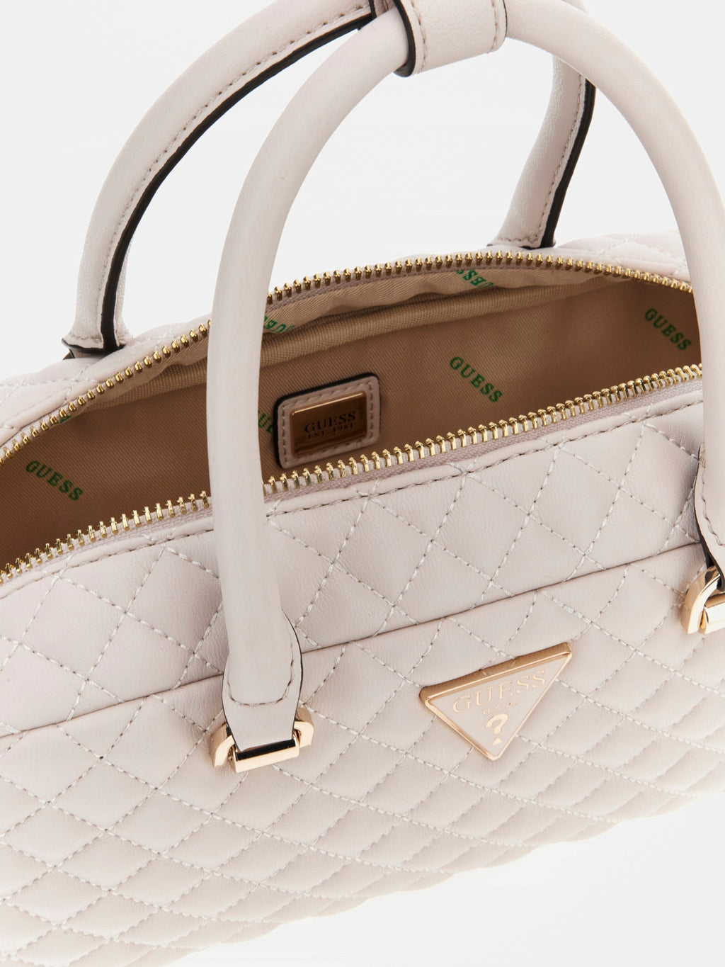 Stone - GUESS Sac à main Eco Rianee Satchel Stone
