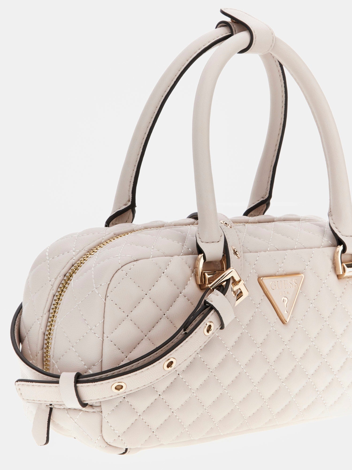 Stone - GUESS Sac à main Eco Rianee Satchel Stone