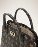 Espresso - GUESS Sac à main Emelie Logo Two Comp Satchel