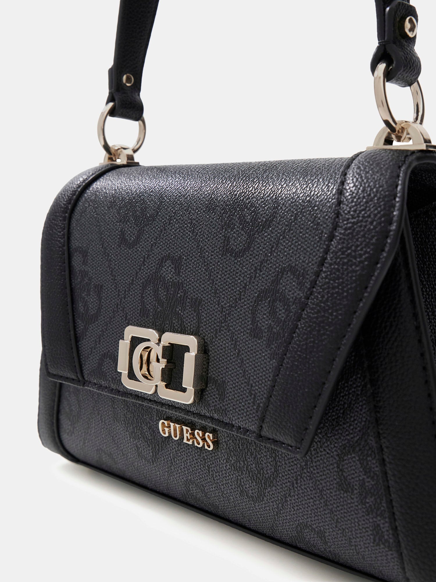 Coal - GUESS Sac à bandoulière Karnilla Logo Flap Shoulder