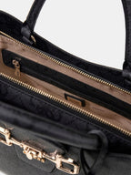 Noir - GUESS Sac à main Janie Logo Girlfriend Satchel