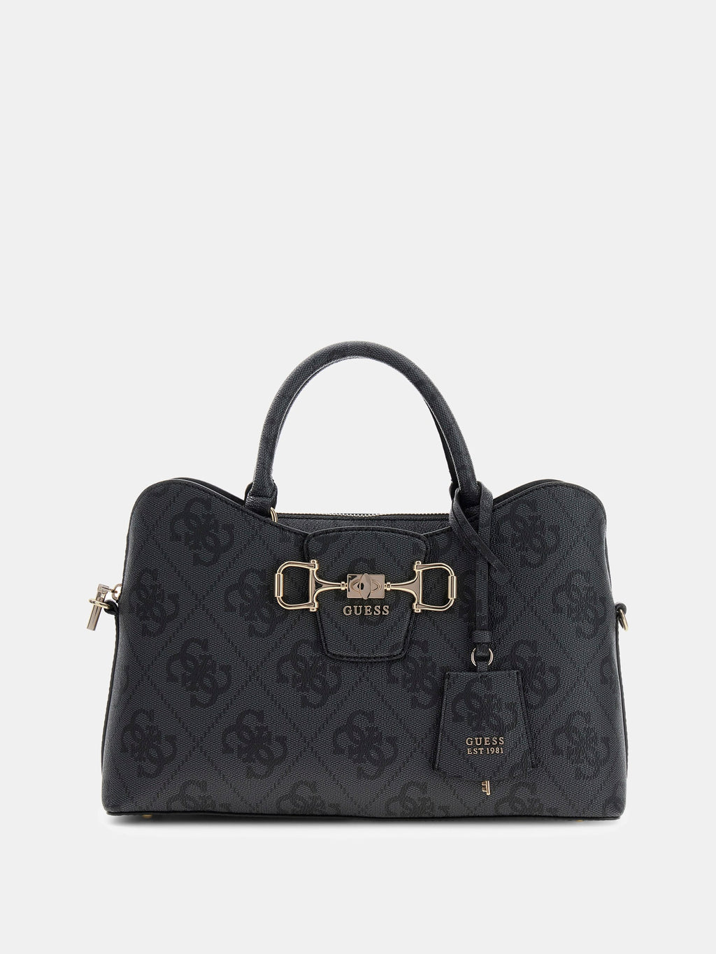 Noir - GUESS Sac à main Janie Logo Girlfriend Satchel