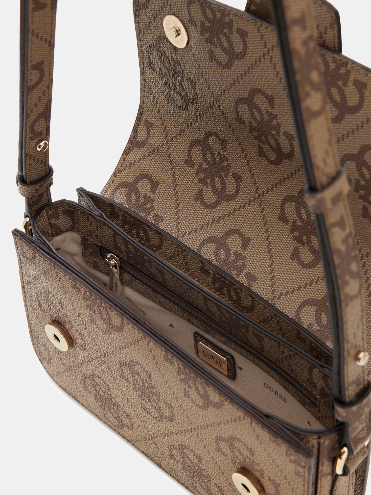 Beige - GUESS Sac à bandoulière Janie Logo Convertible Xbody