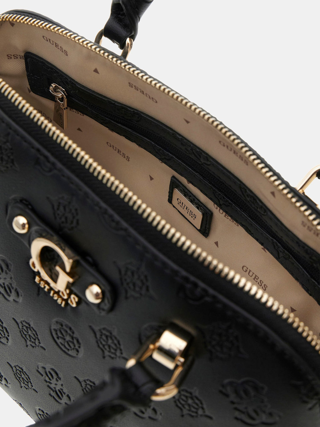 Noir - GUESS Sac à main Dita Dome Satchel