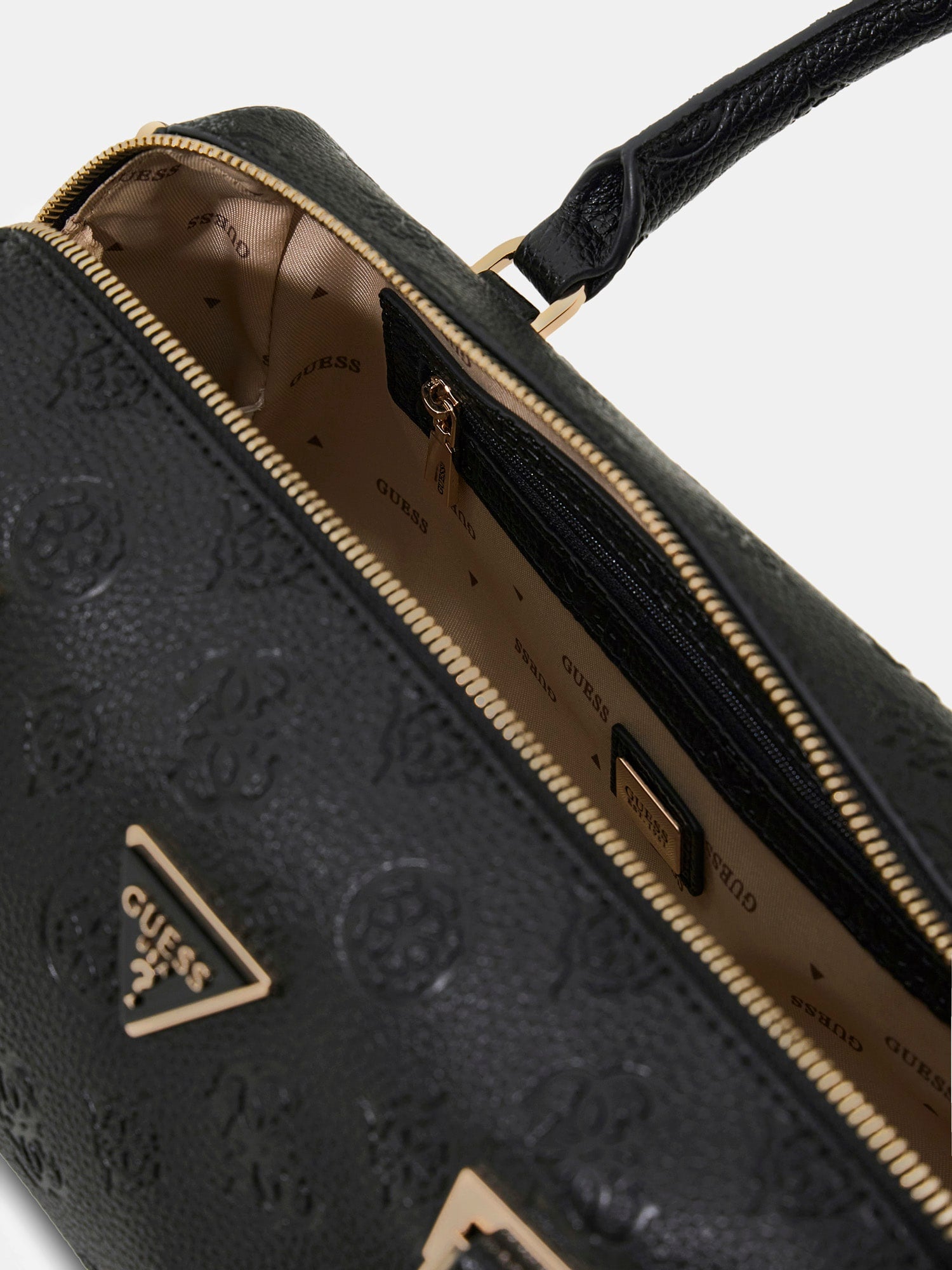 Noir - GUESS Sac à main Cresidia II Box Satchel