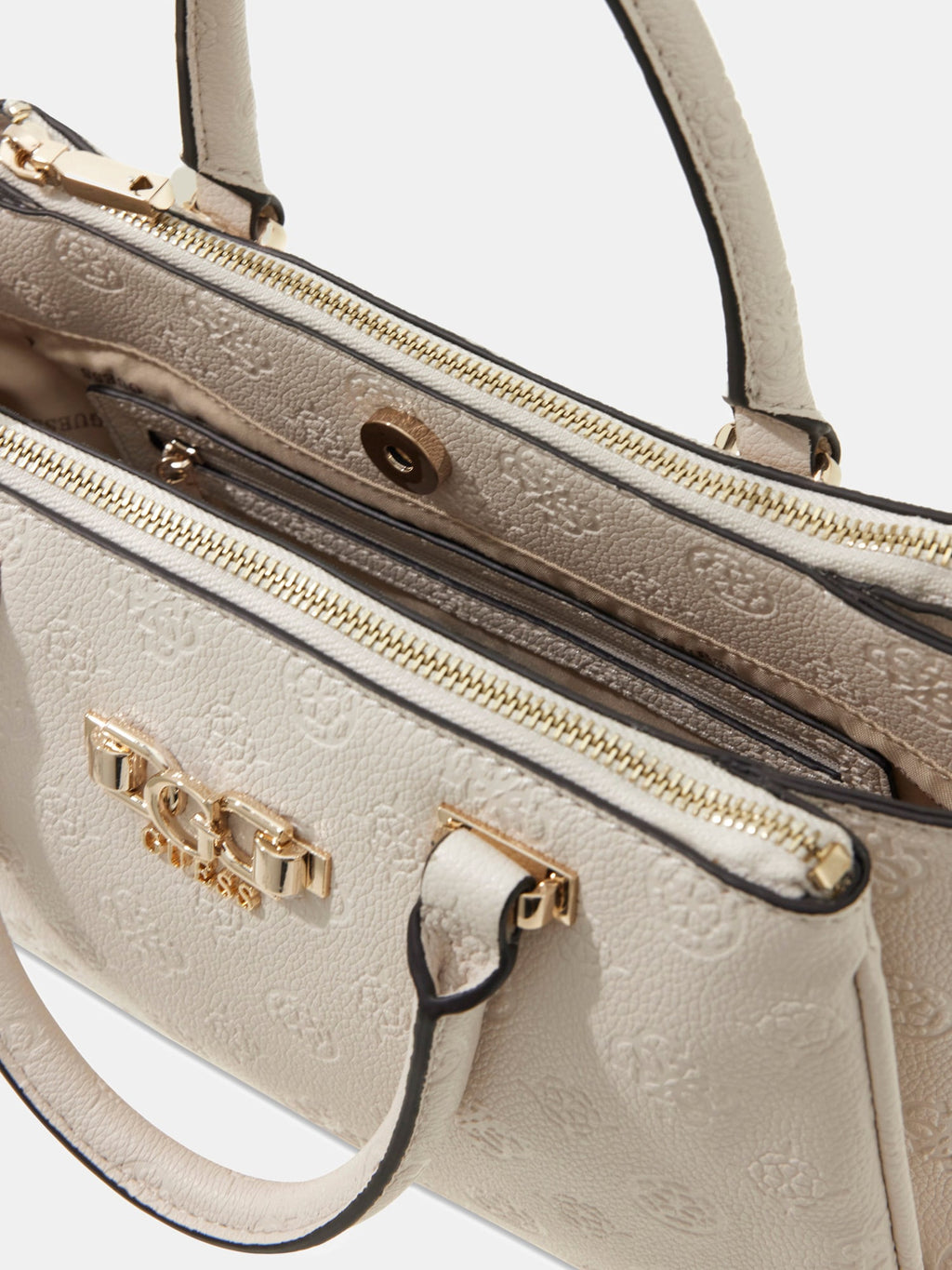 Ecru - GUESS Sac à main Anise Triple Comp Satchel