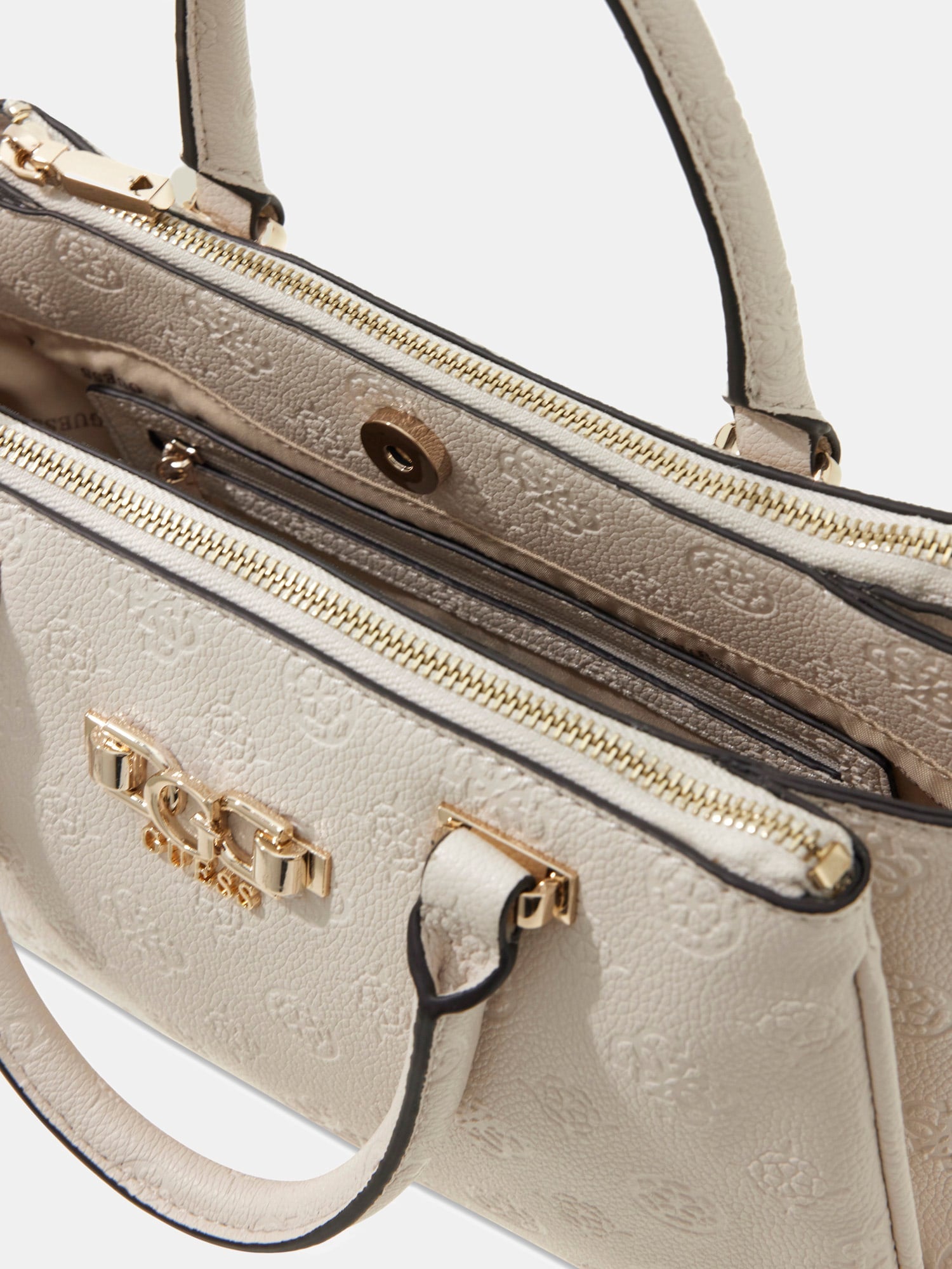 Ecru - GUESS Sac à main Anise Triple Comp Satchel