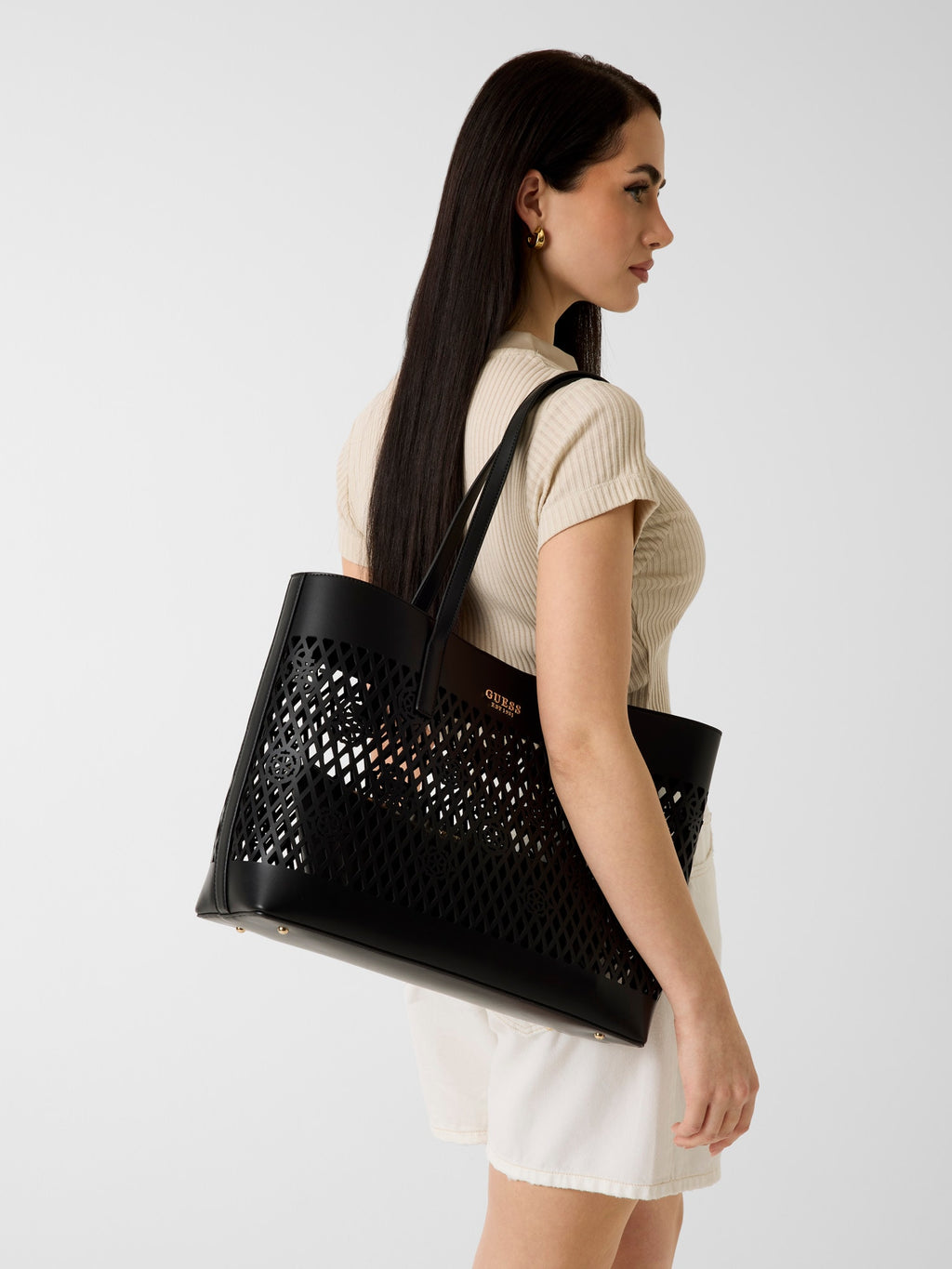 Noir - GUESS Sac à main Letty 2 in 1 Tote
