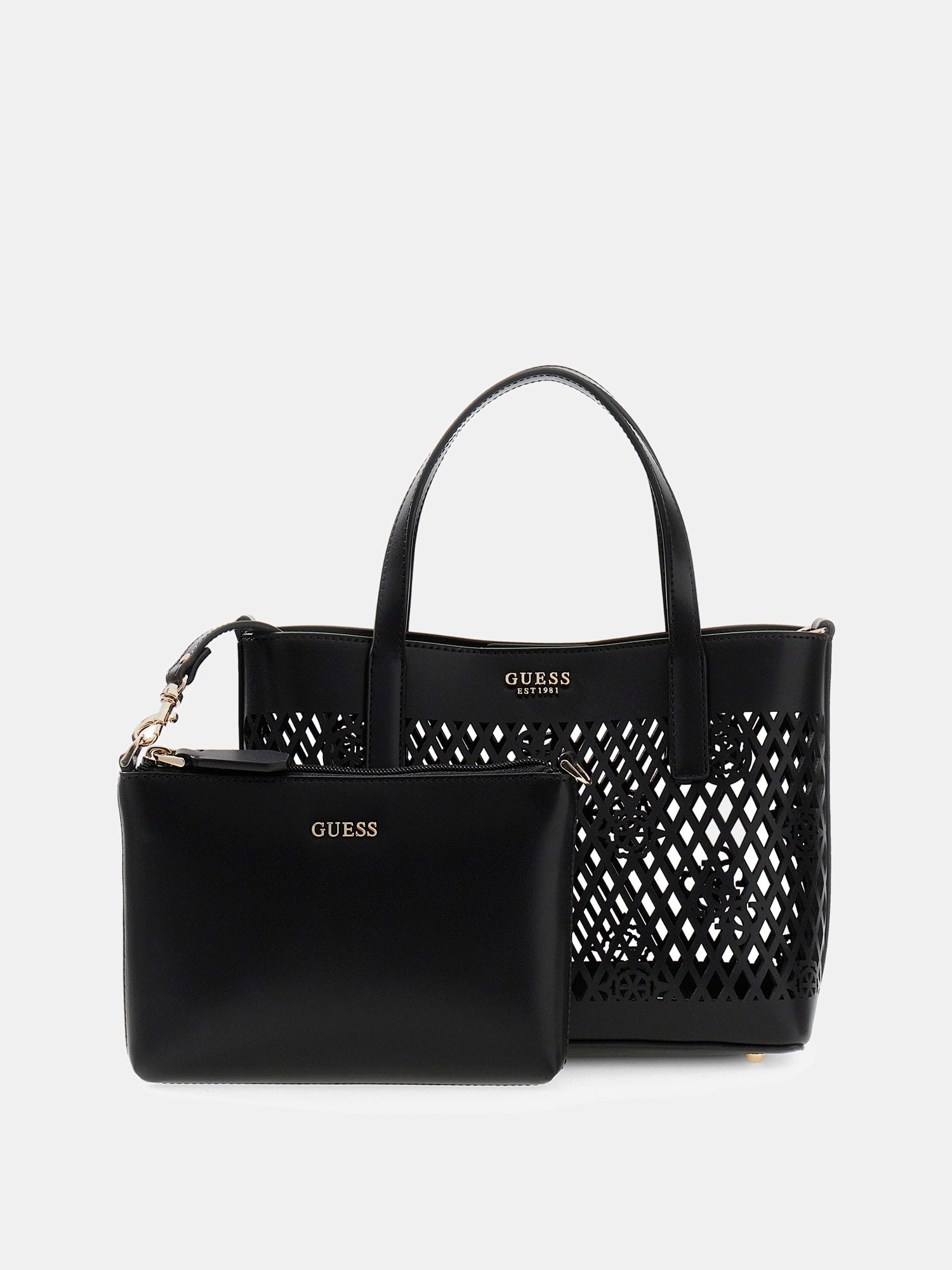 Noir - GUESS Sac à main Mini Letty 2 in 1 Tote