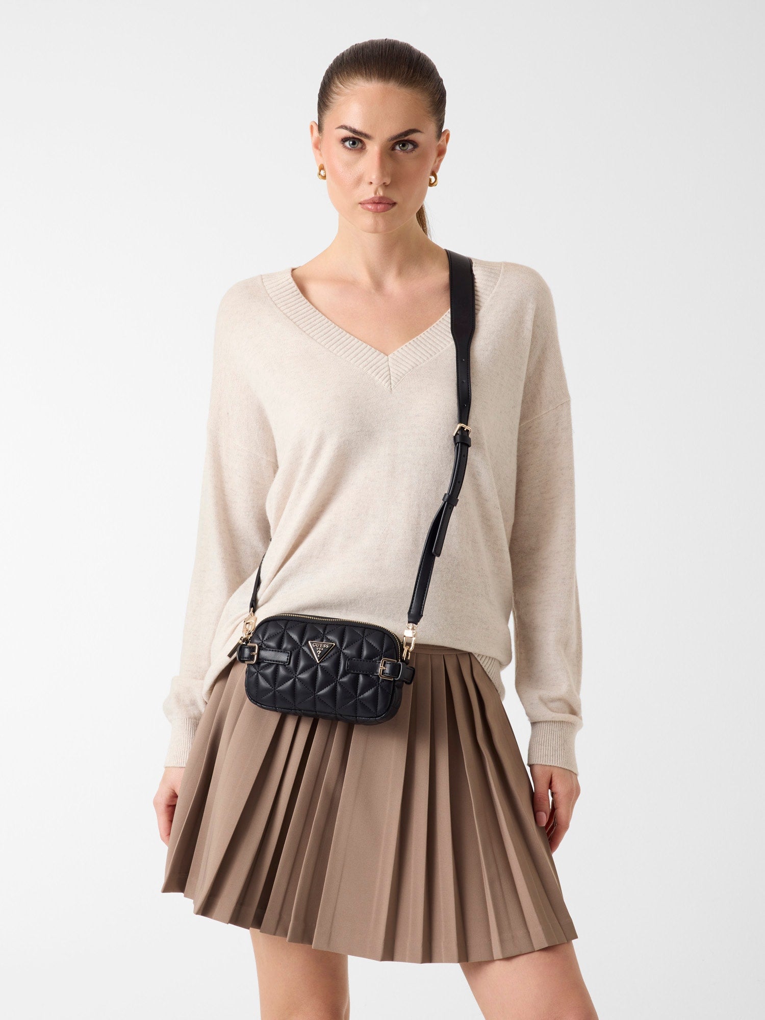 Noir - GUESS Sac à bandoulière Paisleigh Mini Camera