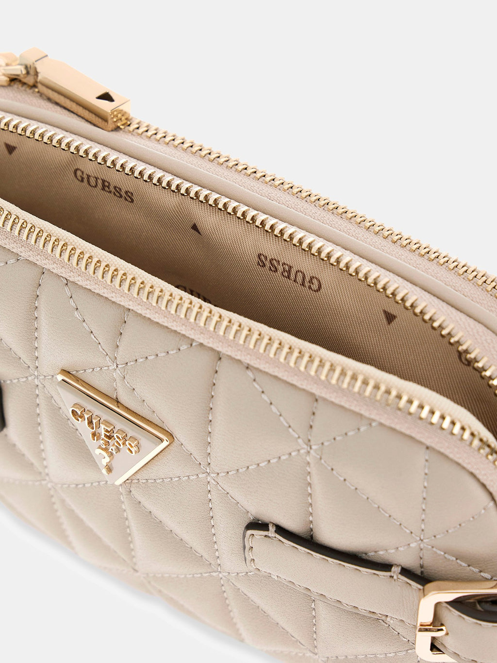 Light Taupe - GUESS Sac à bandoulière Paisleigh Mini Camera
