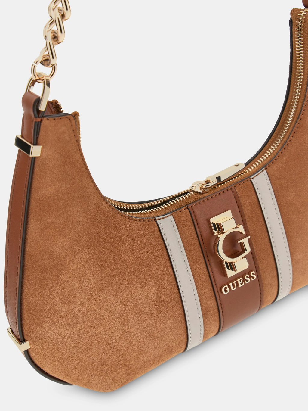 Marron - GUESS Sac à bandoulière Erenia Top Zip Shoulder