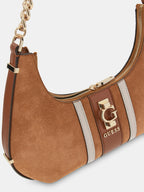 Marron - GUESS Sac à bandoulière Erenia Top Zip Shoulder