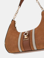 Marron - GUESS Sac à bandoulière Erenia Top Zip Shoulder