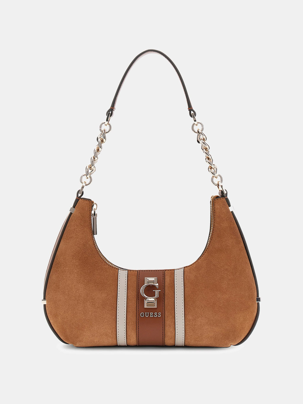 Marron - GUESS Sac à bandoulière Erenia Top Zip Shoulder