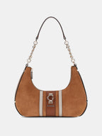 Marron - GUESS Sac à bandoulière Erenia Top Zip Shoulder