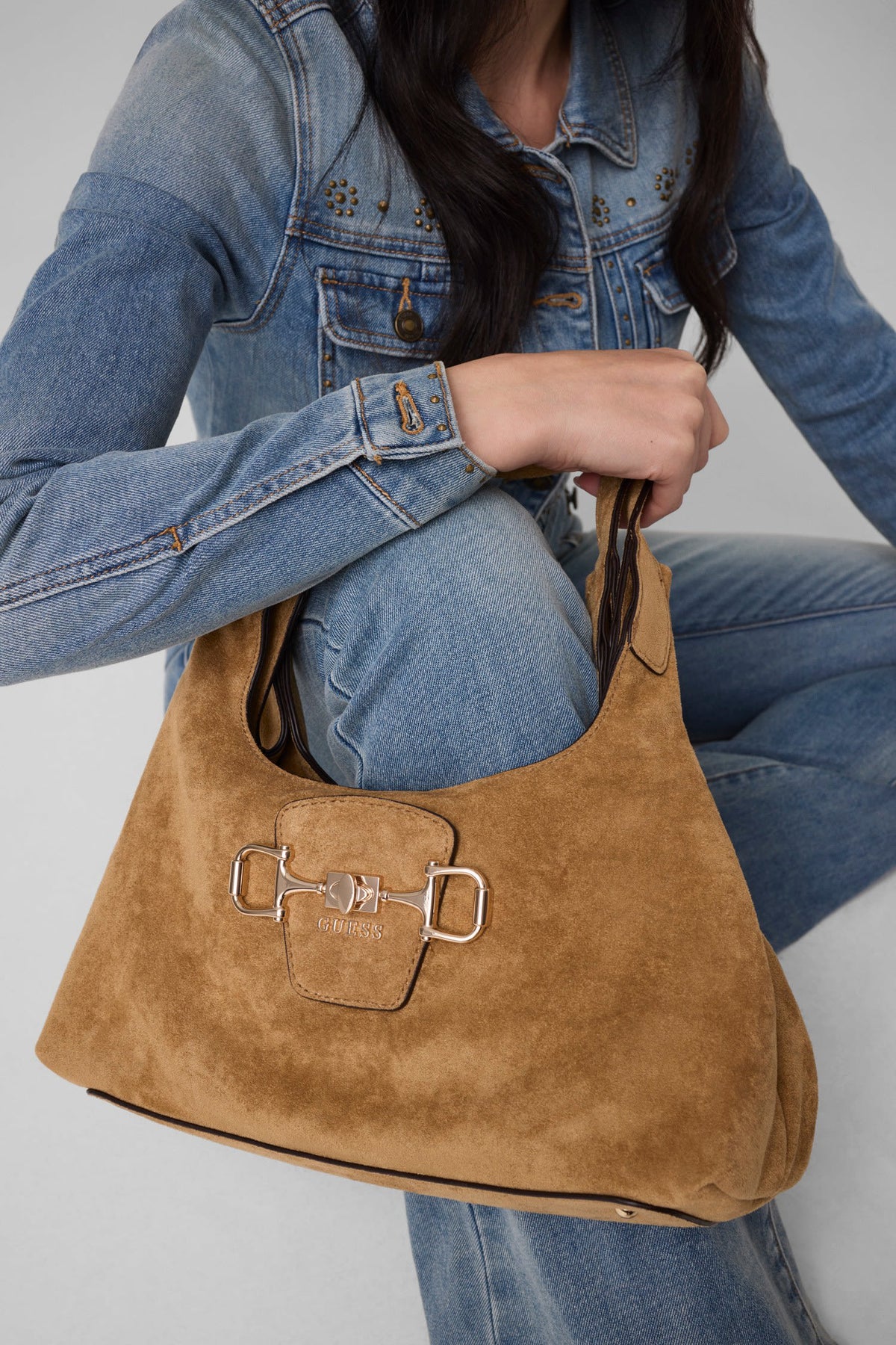 Beige - GUESS Sunset Small Hobo