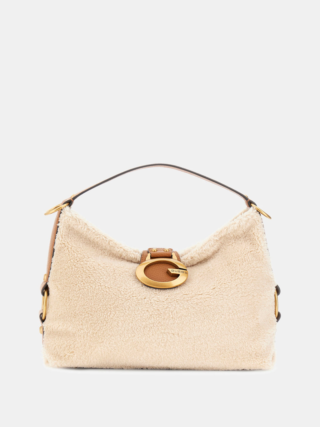 Marron - GUESS Sac à main Camden Shearling