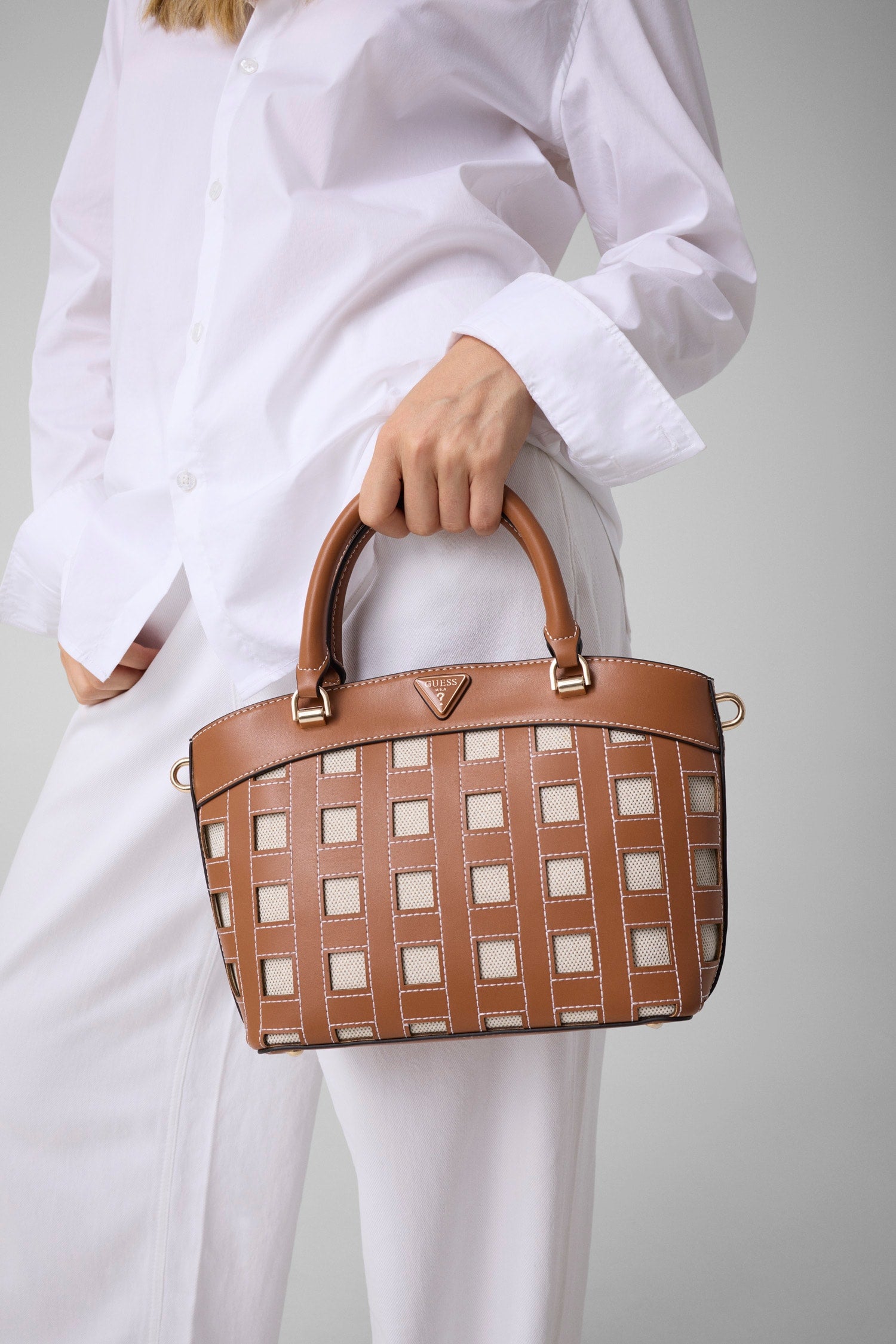 Caramel - GUESS Sac à main Frankie Girlfriend Satchel