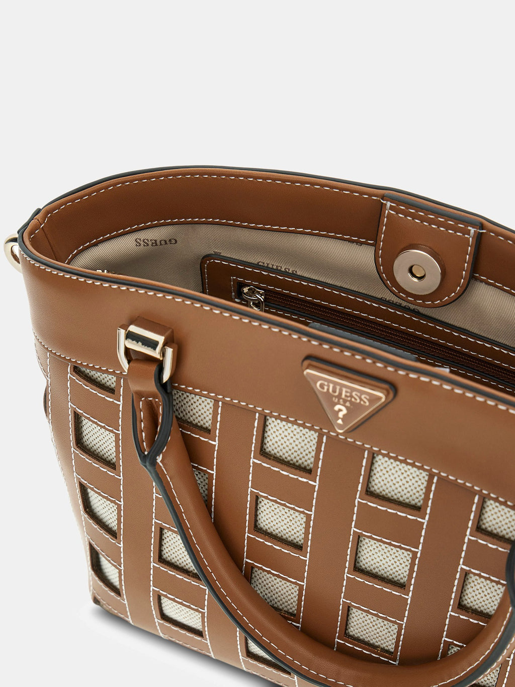 Caramel - GUESS Sac à main Frankie Girlfriend Satchel