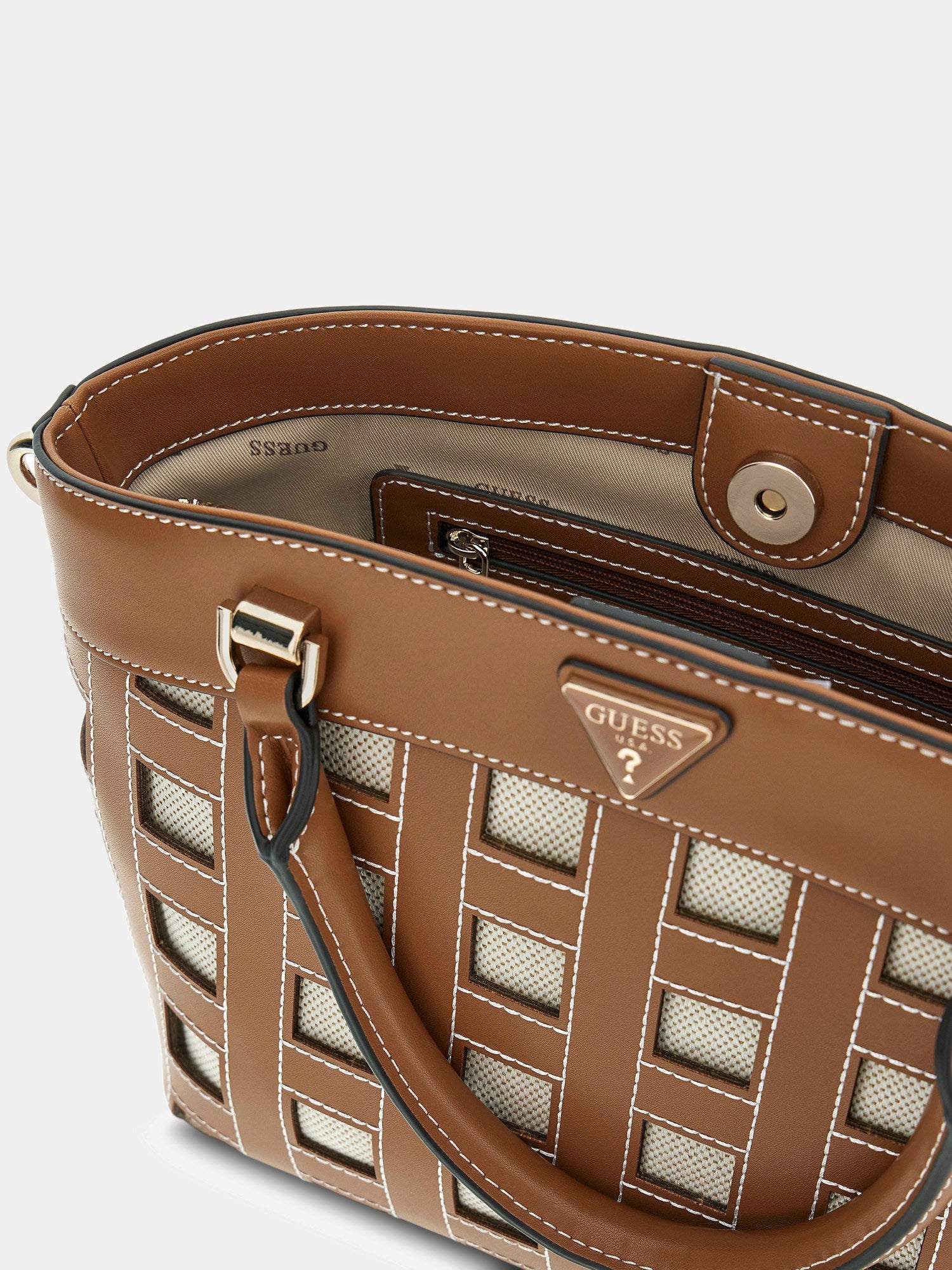 Caramel - GUESS Sac à main Frankie Girlfriend Satchel