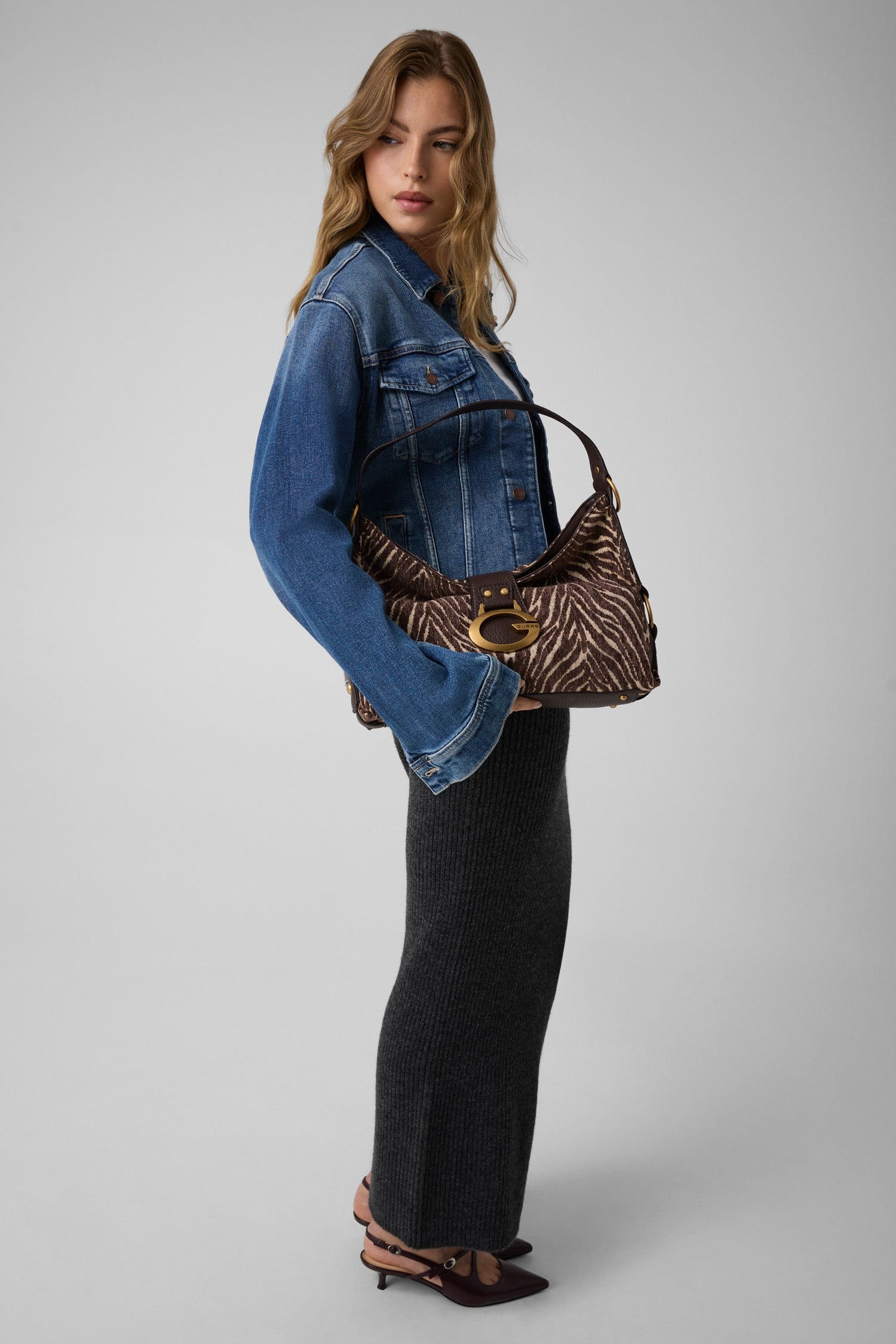 Marron - GUESS Sac à bandoulière Camden Shoulder
