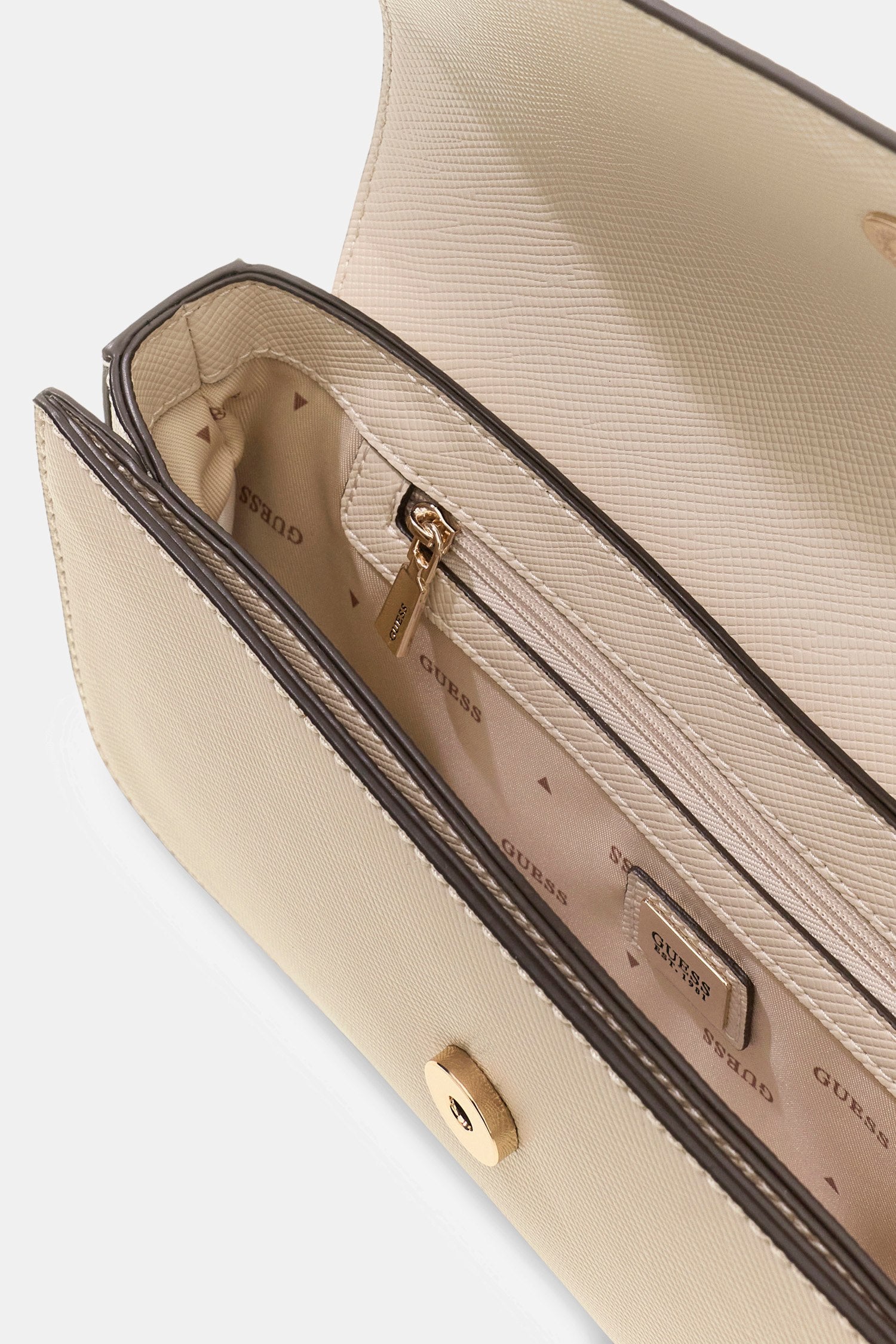 Bone - GUESS Sac à bandoulière Danielle Flap Shoulder