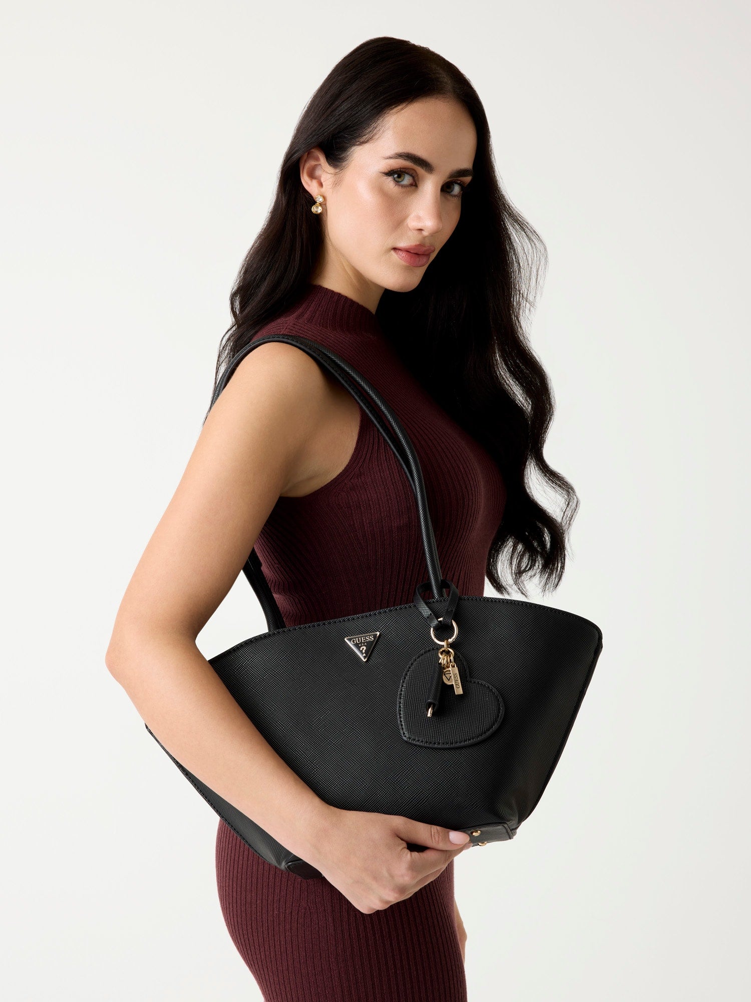 Noir - GUESS Sac à bandoulière Bolena Shoulder Satchel