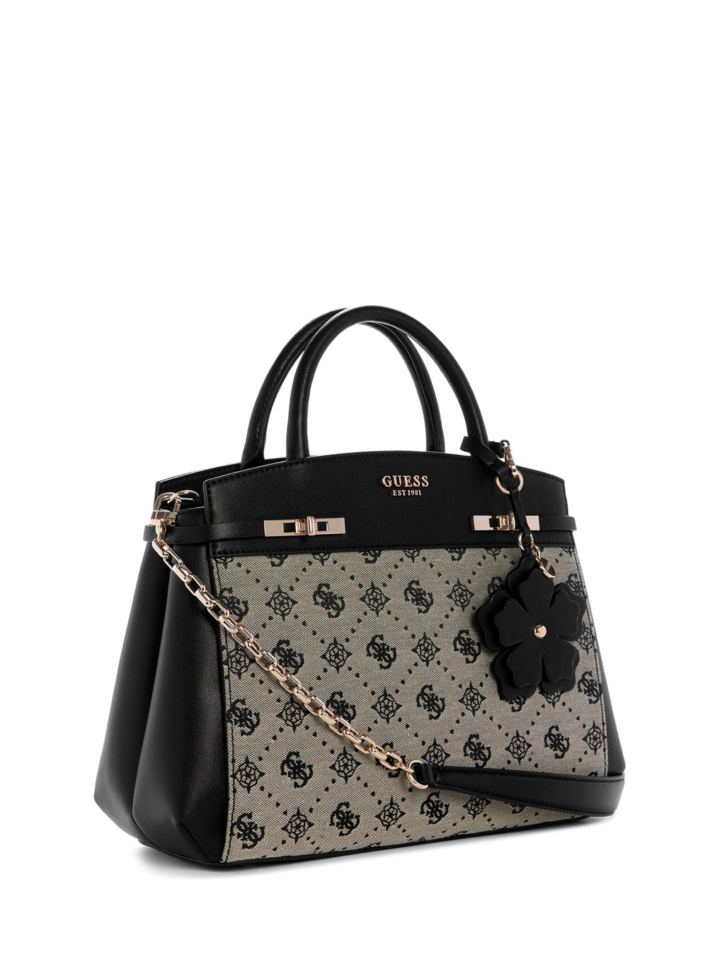 Noir - GUESS Sac à main Melinda Logo Tri Comp Satchel
