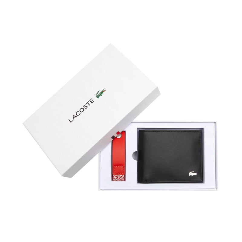 LACOSTE Coffret cadeau portefeuille et porte-clés avec logo pour homme