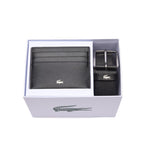 LACOSTE Coffret ceinture en cuir et porte-cartes