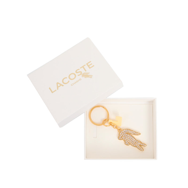 Strass Doré - LACOSTE Porte-clés L Charms crocodile en strass