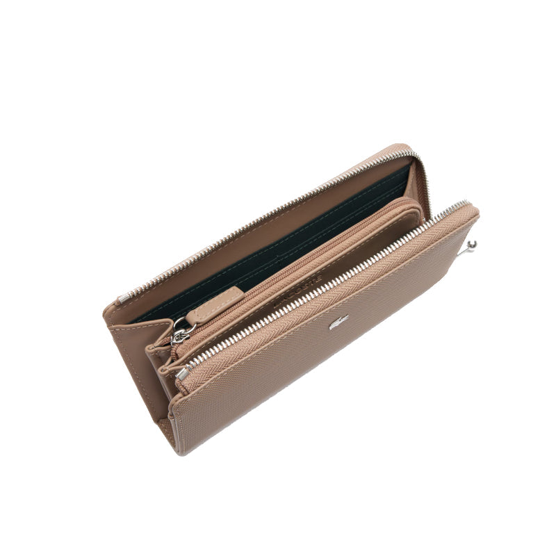 Taupe - LACOSTE Portefeuille zippé Daily City