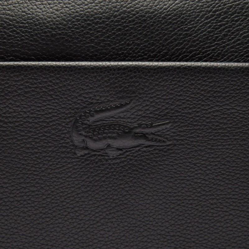 Noir - LACOSTE Sac à bandoulière City Court en cuir grainé