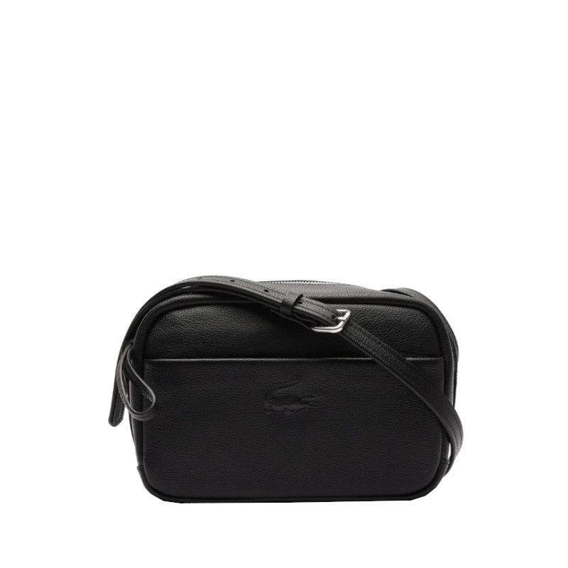 Noir - LACOSTE Sac à bandoulière City Court en cuir grainé