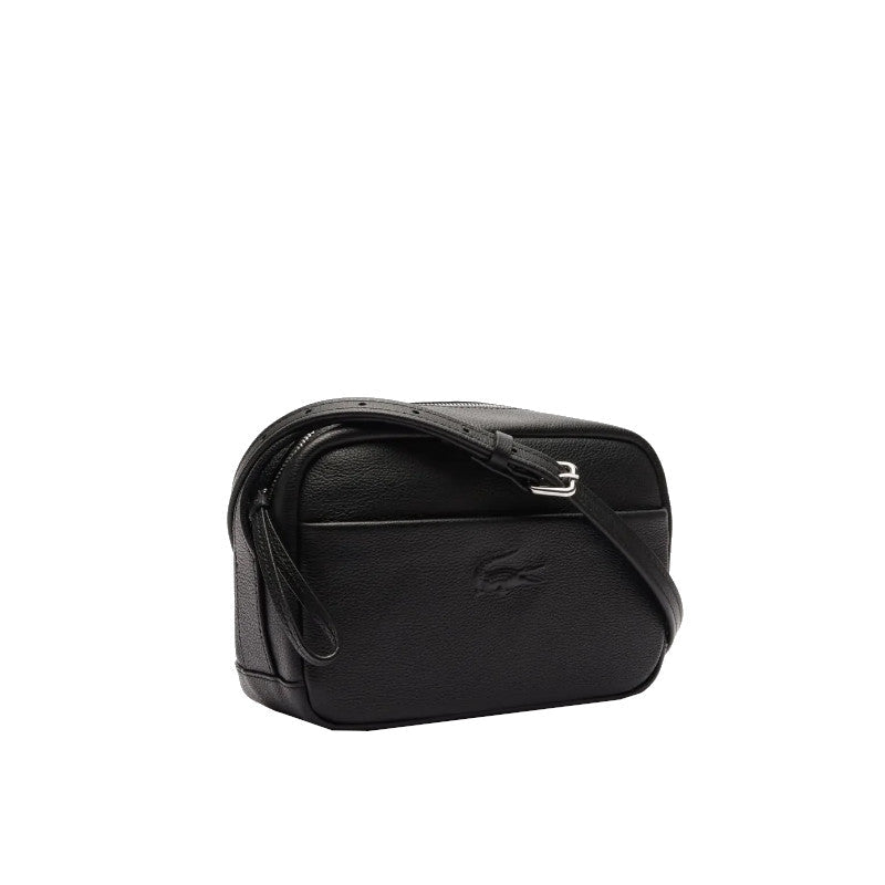 Noir - LACOSTE Sac à bandoulière City Court en cuir grainé