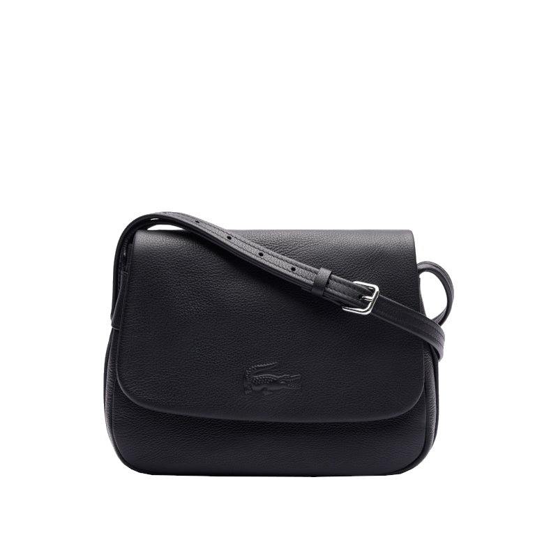 LACOSTE Sac à rabat City Court en cuir grainé