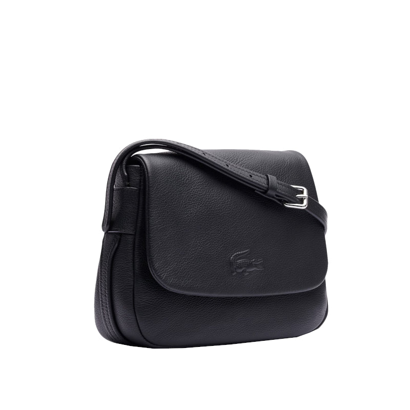 LACOSTE Sac à rabat City Court en cuir grainé