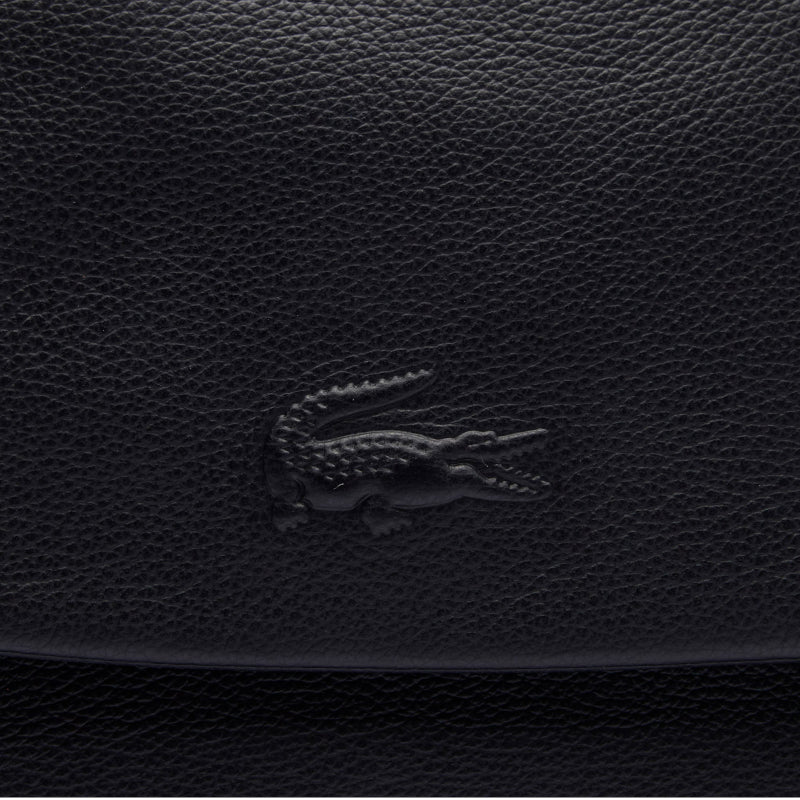 LACOSTE Sac à rabat City Court en cuir grainé