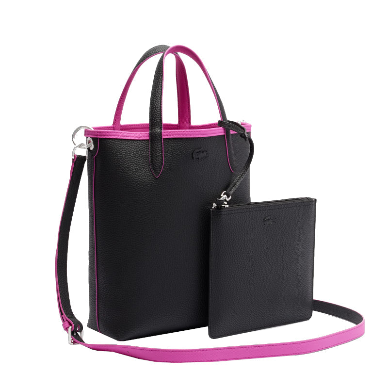 Malva Noir - LACOSTE Sac cabas vertical Anna réversible