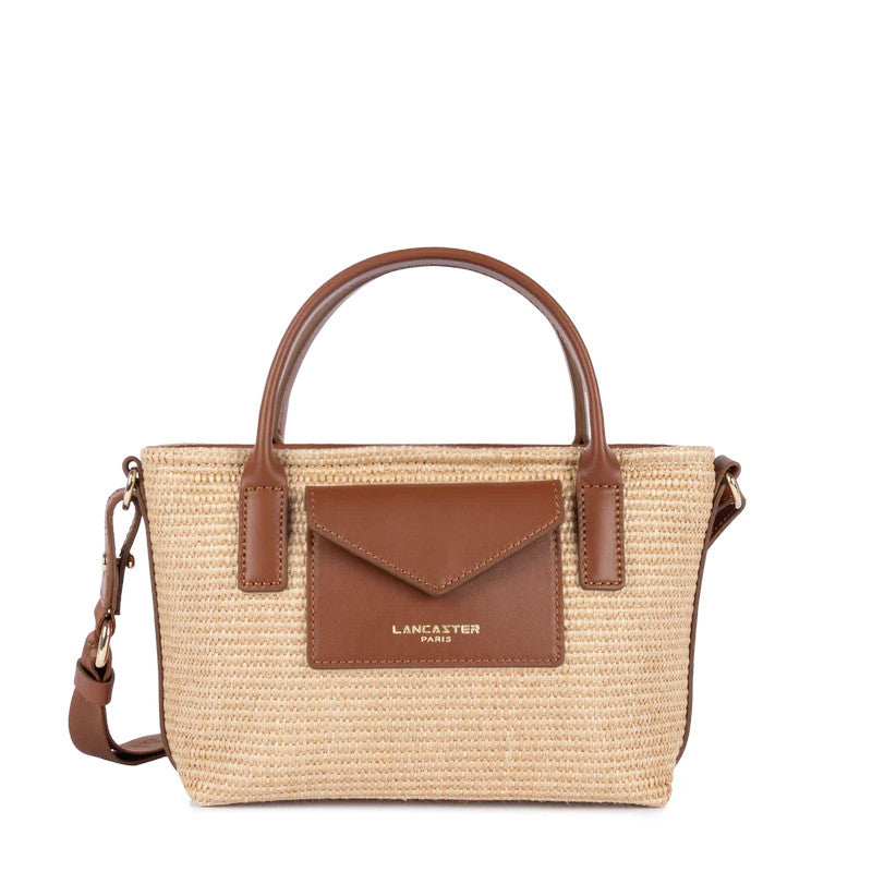 LANCASTER Mini sac cabas main KBA Marinière Osier