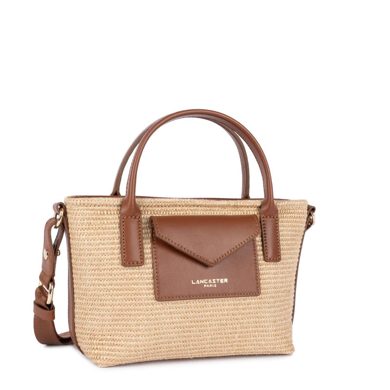 LANCASTER Mini sac cabas main KBA Marinière Osier