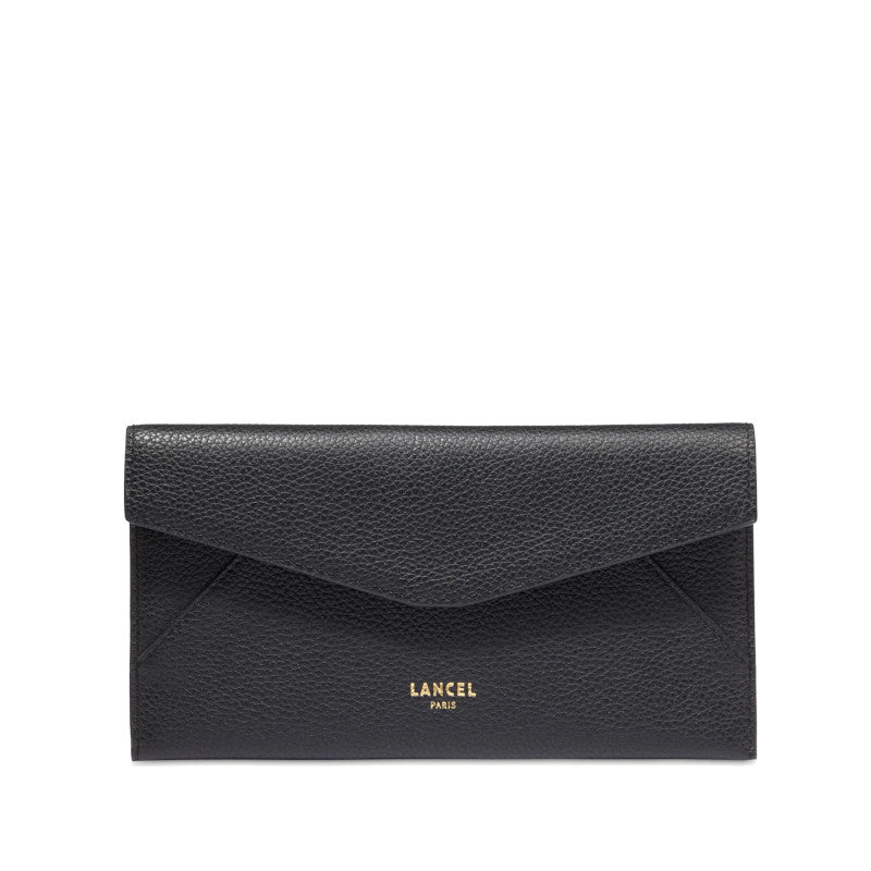 LANCEL Pochette Enveloppe à rabat en cuir grainé