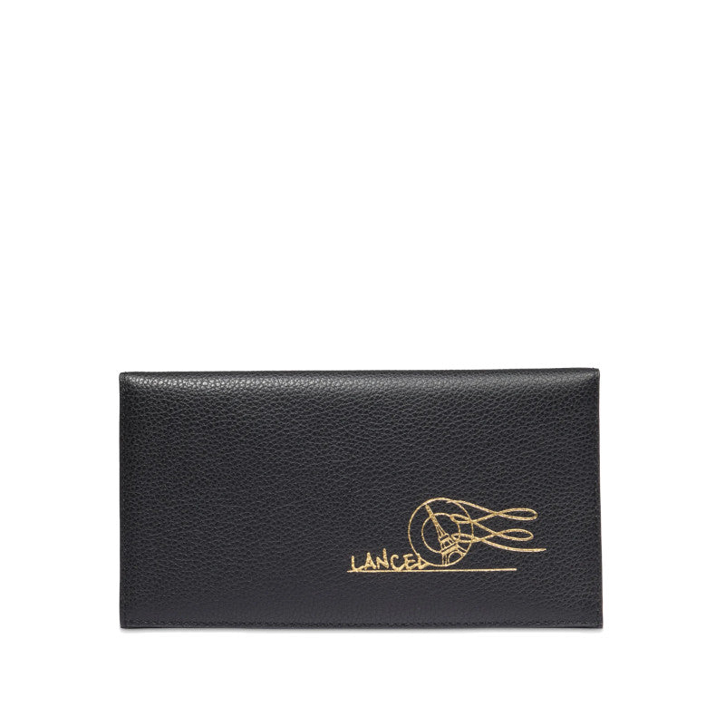 LANCEL Pochette Enveloppe à rabat en cuir grainé