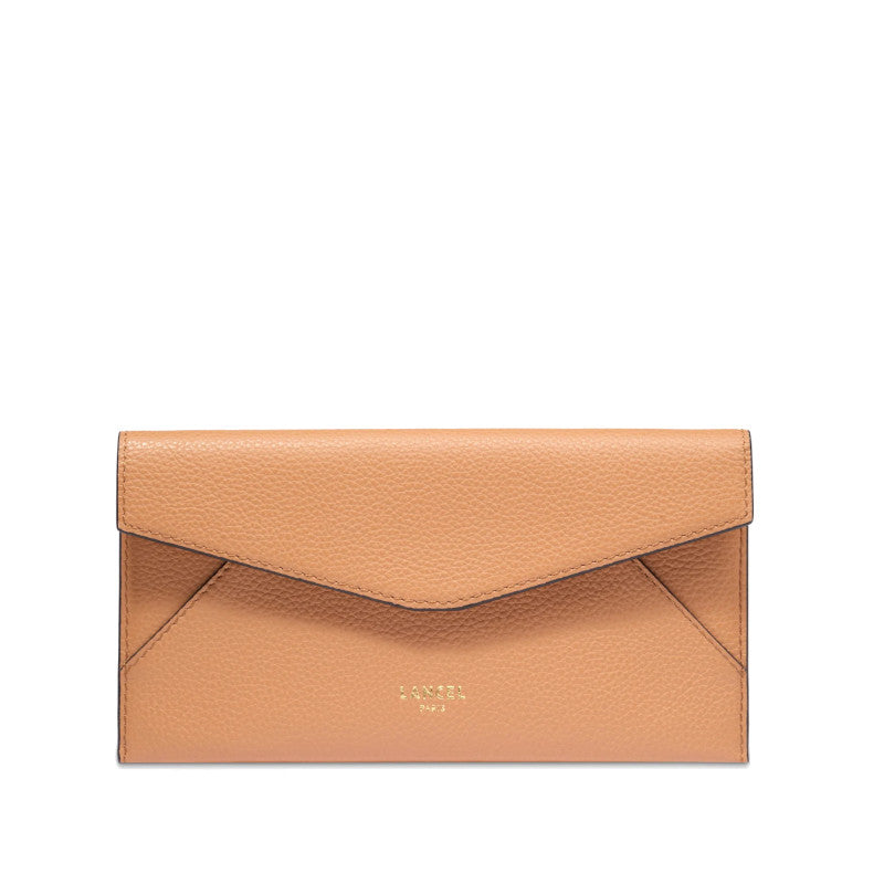 LANCEL Pochette Enveloppe à rabat en cuir grainé